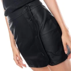 Falda Corta Efecto Cuero Con Botones Color Blue -Feminora Moda Tienda De Ventas color blue 6390 0379822 5 product