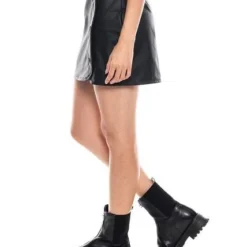 Falda Corta Efecto Cuero Con Botones Color Blue -Feminora Moda Tienda De Ventas color blue 6393 0379822 6 product