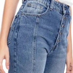 High Waist Straight Fit Jeans Con Botonadura Externa Color Blue 12 High Waist Straight Fit Jeans Con Botonadura Externa Color Blue -Feminora Moda Tienda De Ventas color blue 7029 3989822 4 product
