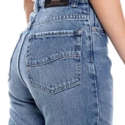 High Waist Straight Fit Jeans Con Botonadura Externa Color Blue 13 High Waist Straight Fit Jeans Con Botonadura Externa Color Blue -Feminora Moda Tienda De Ventas color blue 7029 3989822 5 product