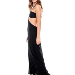 Maxi Vestido Con Cortes Laterales Y Tira Para Anudar En Cuello Color Blue -Feminora Moda Tienda De Ventas color blue 8993 2156222 7 product