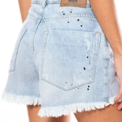 Denim Shorts Tono Medio Con Rotos Eco Recycle Color Blue -Feminora Moda Tienda De Ventas color blue 9351 0440822 5 product