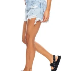 Denim Shorts Tono Medio Con Rotos Eco Recycle Color Blue -Feminora Moda Tienda De Ventas color blue 9351 0440822 6 product