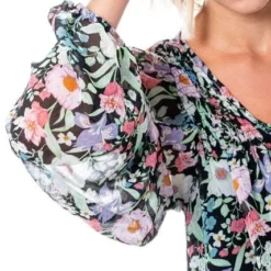 Vestido Corto Manga Larga Con Estampado De Flores (Lleva Vestido Corto Tiras Intermedio) Color Blue 12 Vestido Corto Manga Larga Con Estampado De Flores (Lleva Vestido Corto Tiras Intermedio) Color Blue -Feminora Moda Tienda De Ventas color blue 9561 3120822 4 product