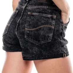 High Waist Black Denim Shorts Con Botonadura Interna Color Blue -Feminora Moda Tienda De Ventas color blue 9999 6302822 5 product