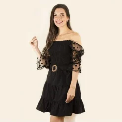 Vestido Negro Cosmos -Feminora Moda Tienda De Ventas cosmos 3979 1579691 4 product