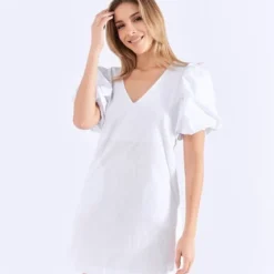 Vestido Corto Para Mujer Con Volumen En Manga Derek -Feminora Moda Tienda De Ventas derek 6312 1433222 4 product