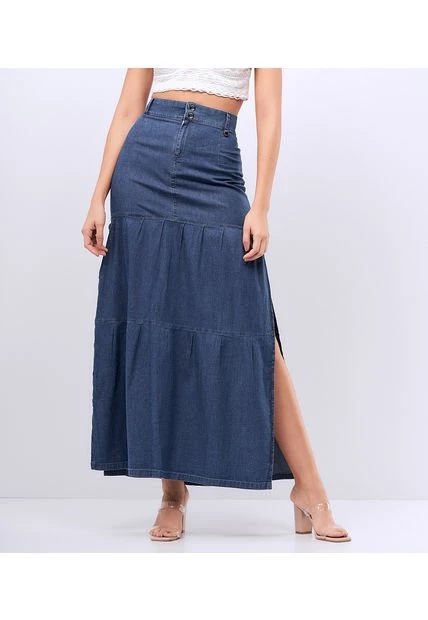 Falda Larga Para Mujer En Indigo Derek 3 Falda Larga Para Mujer En Indigo Derek