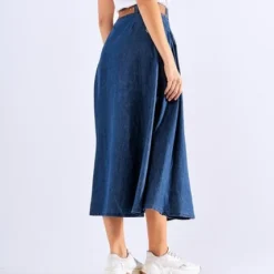 Falda Larga Para Mujer Con Pliegues Y Cinturón Derek -Feminora Moda Tienda De Ventas derek 8778 2902222 2 product