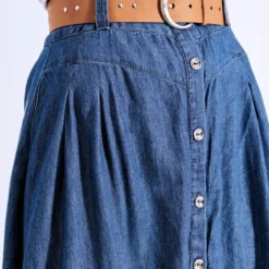 Falda Larga Para Mujer Con Pliegues Y Cinturón Derek -Feminora Moda Tienda De Ventas derek 8780 2902222 3 product