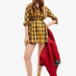 Vestido Mostaza-Azul Navy Desigual Femenino -Feminora Moda Tienda De Ventas desigual 2849 9810502 3 product