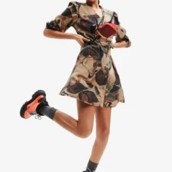 Vestido Café-Verde-Terracota Desigual -Feminora Moda Tienda De Ventas desigual 2866 7810502 3 product