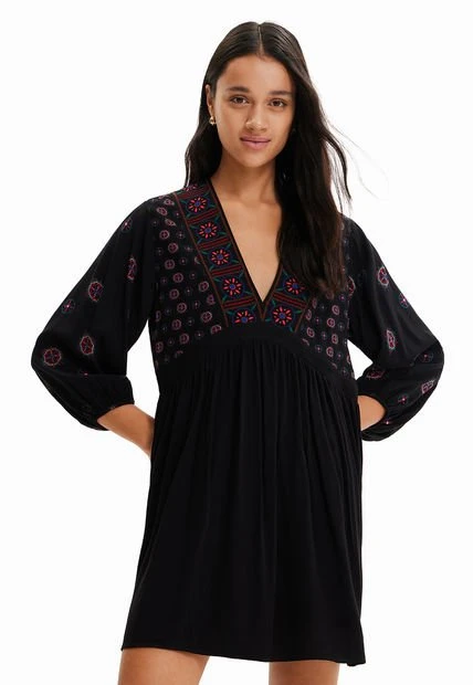 Vestido Negro-Multicolor Desigual 3 Vestido Negro-Multicolor Desigual