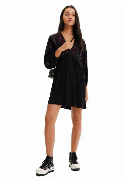 Vestido Negro-Multicolor Desigual 4 Vestido Negro-Multicolor Desigual - Imagen 2