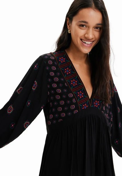 Vestido Negro-Multicolor Desigual 6 Vestido Negro-Multicolor Desigual - Imagen 4