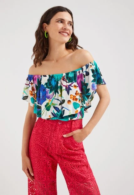 Blusa Blanco Multicolor Desigual 3 Blusa Blanco Multicolor Desigual