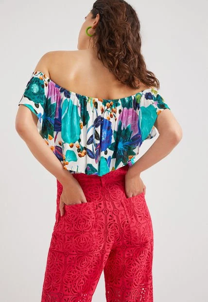 Blusa Blanco Multicolor Desigual 4 Blusa Blanco Multicolor Desigual - Imagen 2