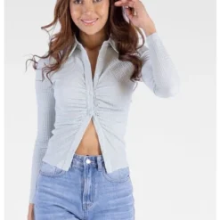 Blusa Fruce Verde Para Mujer