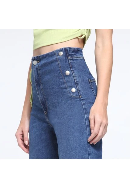 Jean Mujer Facol Wide-Leg Azul Algodón 5 Jean Mujer Facol Wide-Leg Azul Algodón - Imagen 3