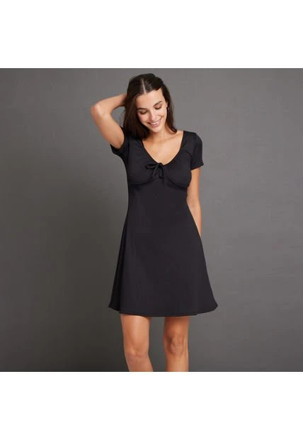 Vestido Mujer Facol M/C Negro Poliéster 4 Vestido Mujer Facol M/C Negro Poliéster - Imagen 2