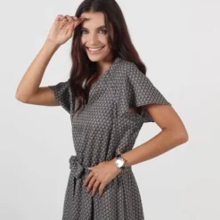 Vestido Cuello V Manga Corta -Feminora Moda Tienda De Ventas fds 0564 4115722 2 product