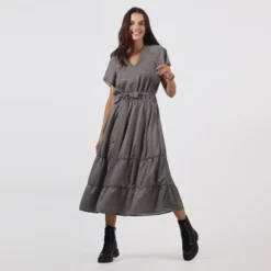 Vestido Cuello V Manga Corta -Feminora Moda Tienda De Ventas fds 0564 4115722 3 product