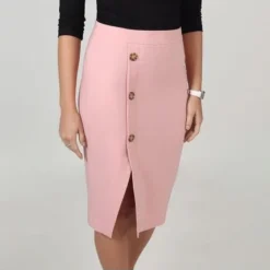 Falda Midi Con Abertura 9 Falda Midi Con Abertura -Feminora Moda Tienda De Ventas fds 3018 3523722 4 product