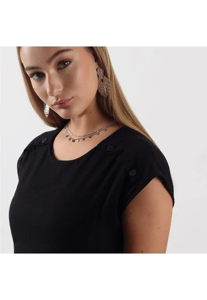 Vestido Cuello Redondo Manga Corta 5 Vestido Cuello Redondo Manga Corta - Imagen 3