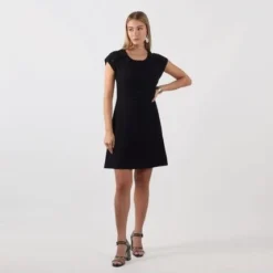 Vestido Cuello Redondo Manga Corta 10 Vestido Cuello Redondo Manga Corta -Feminora Moda Tienda De Ventas fds 7271 7424032 4 product