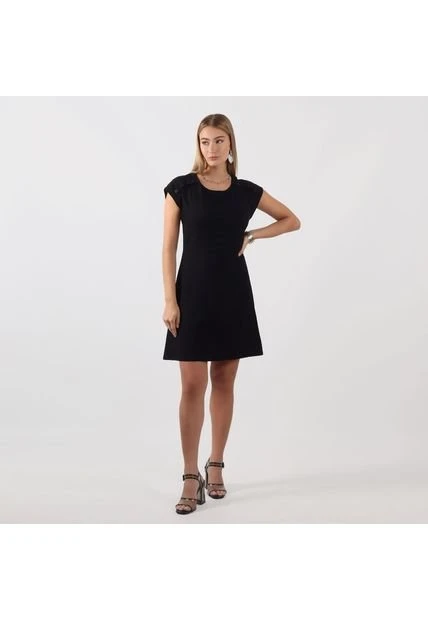 Vestido Cuello Redondo Manga Corta 6 Vestido Cuello Redondo Manga Corta - Imagen 4