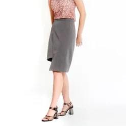 Falda Midi Con Detalle Frontal -Feminora Moda Tienda De Ventas fds 7655 6081722 5 product