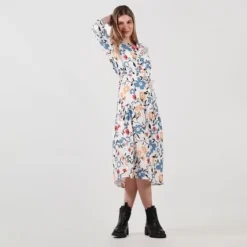 Vestido Cuello Camisero 3cuartos -Feminora Moda Tienda De Ventas fds 8349 4231922 5 product