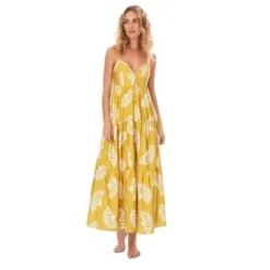 Vestido Abir Largo Para Mujer Mostaza FIORY 2981