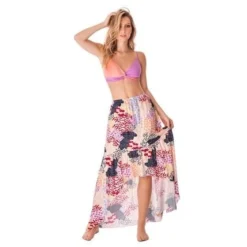 Falda Angelica Larga Para Mujer Beige Fiory F084 -Feminora Moda Tienda De Ventas fiory 3907 8788612 4 product