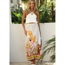 Falda Larga Para Mujer Multicolor Fiory F091 -Feminora Moda Tienda De Ventas fiory 5199 3082622 5 product