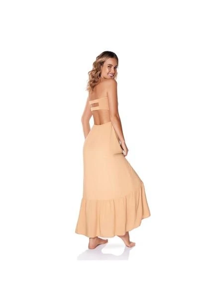 Vestido Largo Para Mujer Café Fiory 3119 4 Vestido Largo Para Mujer Café Fiory 3119 - Imagen 2