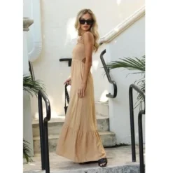 Vestido Largo Para Mujer Café Fiory 3119 13 Vestido Largo Para Mujer Café Fiory 3119 -Feminora Moda Tienda De Ventas fiory 7114 9203622 5 product