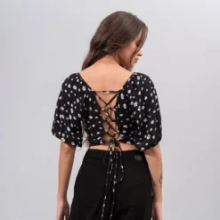 Blusa Ajustada Corta Manga Corta Miti -Feminora Moda Tienda De Ventas karibik 4363 3994712 3 product