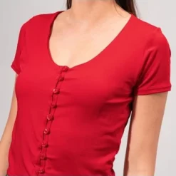 Blusa Ajustada Corta Manga Corta Naca -Feminora Moda Tienda De Ventas karibik 7132 8388722 4 product