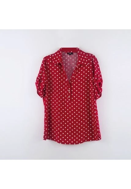 Blusa Para Mujer Manga 3/4 Rojo Marca L&H 3 Blusa Para Mujer Manga 3/4 Rojo Marca L&H