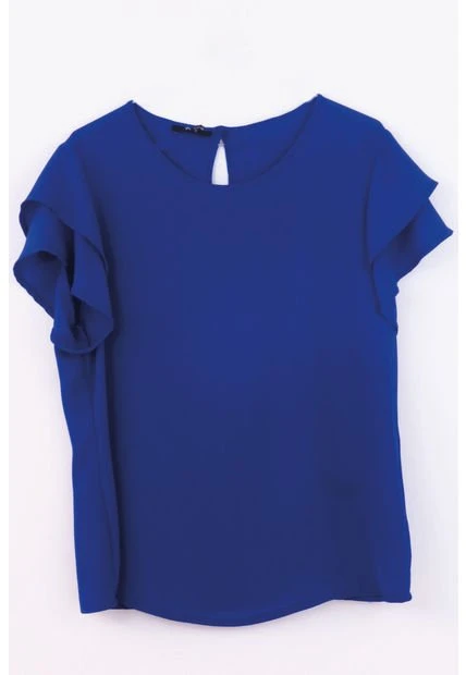 Blusa Para Mujer Manga Corta Azul Rey Marca L&H 3 Blusa Para Mujer Manga Corta Azul Rey Marca L&H