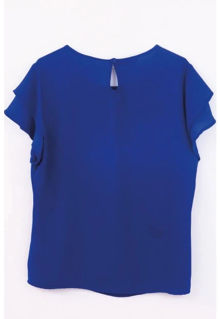 Blusa Para Mujer Manga Corta Azul Rey Marca L&H 4 Blusa Para Mujer Manga Corta Azul Rey Marca L&H - Imagen 2