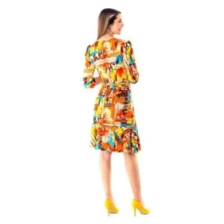 Vestido Para Mujer Manga 3/4 Amarillo Marca L&H -Feminora Moda Tienda De Ventas l h 6864 4872522 2 product