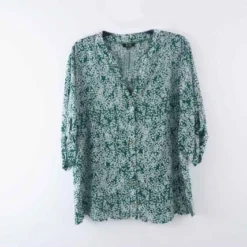 Blusa Para Mujer. Manga 3/4 Verde Marca L&H