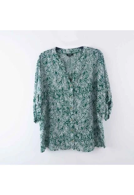Blusa Para Mujer. Manga 3/4 Verde Marca L&H 3 Blusa Para Mujer. Manga 3/4 Verde Marca L&H