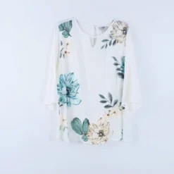 Blusa Para Mujer. Manga Corta Blanco Marca L&H