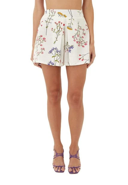 Short Estampado Floral Beige Para Mujer Cloe Mercedes Campuzano 3 Short Estampado Floral Beige Para Mujer Cloe Mercedes Campuzano