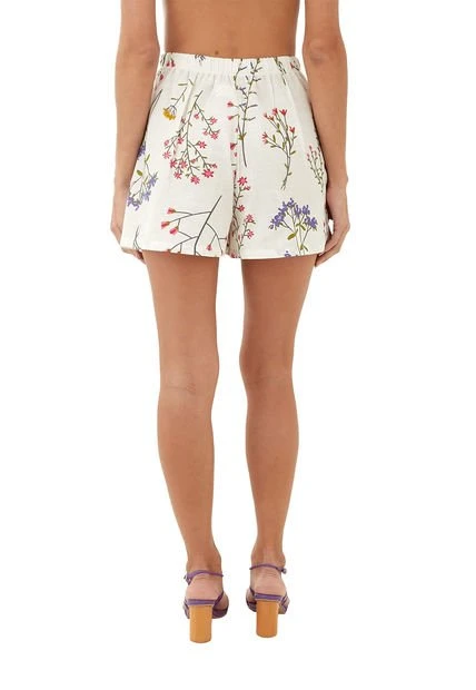 Short Estampado Floral Beige Para Mujer Cloe Mercedes Campuzano 5 Short Estampado Floral Beige Para Mujer Cloe Mercedes Campuzano - Imagen 3