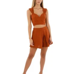 Short Terracota Para Mujer Cloe Mercedes Campuzano 11 Short Terracota Para Mujer Cloe Mercedes Campuzano -Feminora Moda Tienda De Ventas mercedes campuzano 0255 9195722 4 product