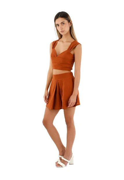 Short Terracota Para Mujer Cloe Mercedes Campuzano 7 Short Terracota Para Mujer Cloe Mercedes Campuzano - Imagen 5